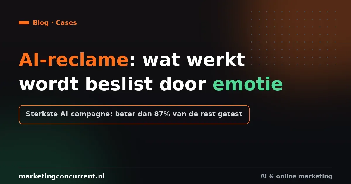AI-reclame: wat werkt wordt beslist door emotie, sterkste AI-campagne beter dan 87 procent van de geteste reclames