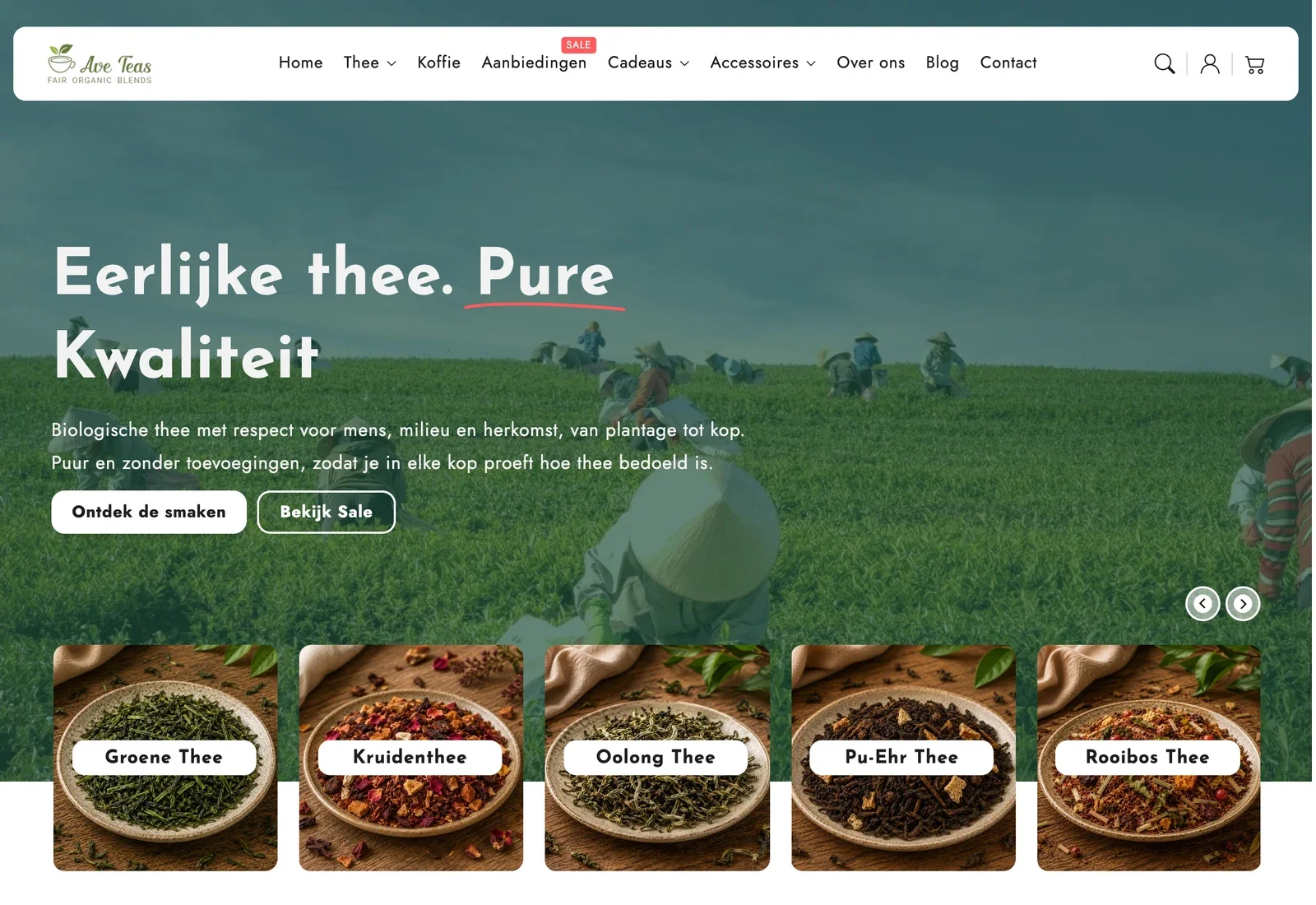 Ave Teas website