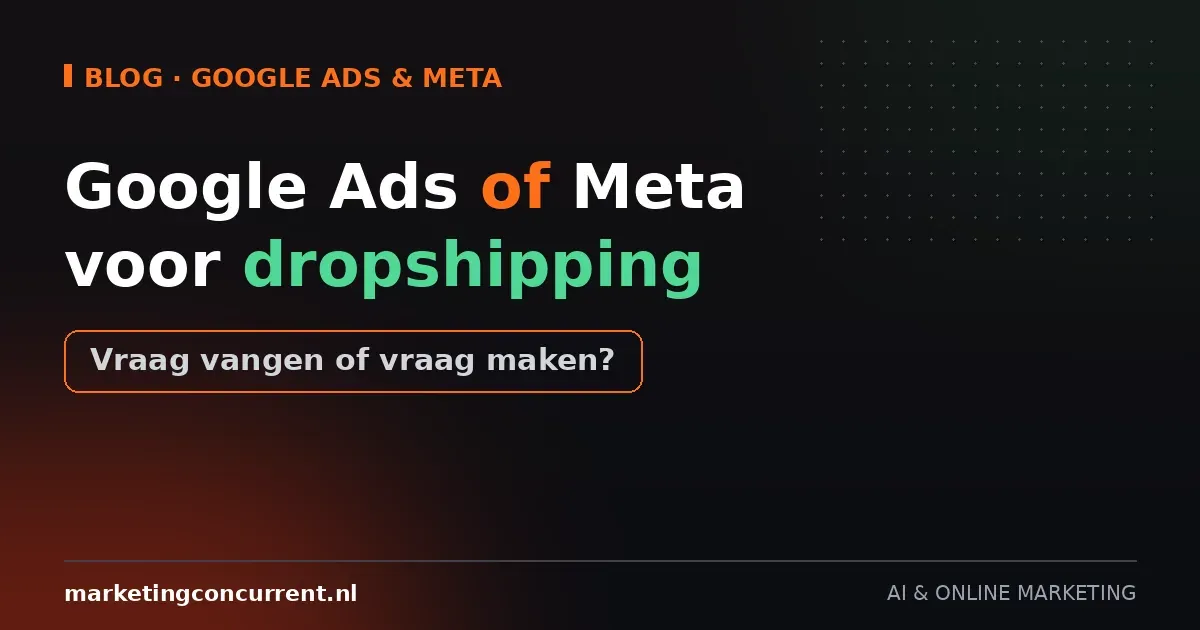 Google Ads of Meta voor dropshipping: vraag vangen of vraag maken?