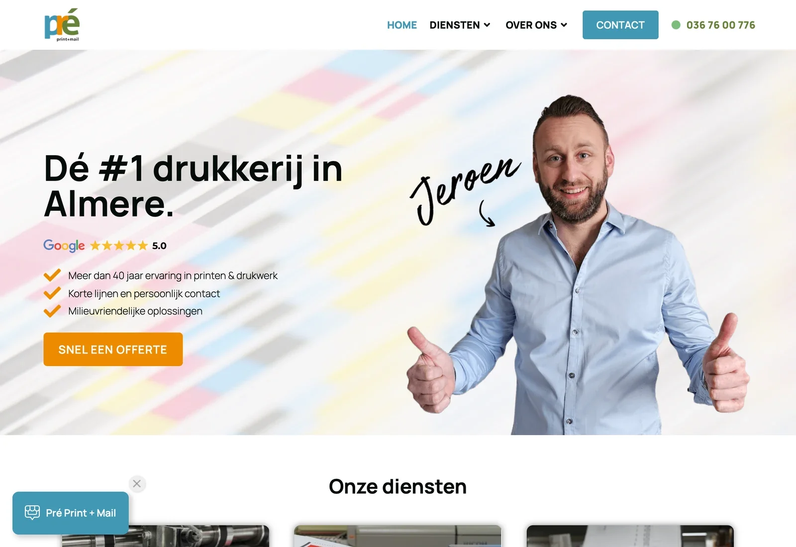 Pré Print Mail website