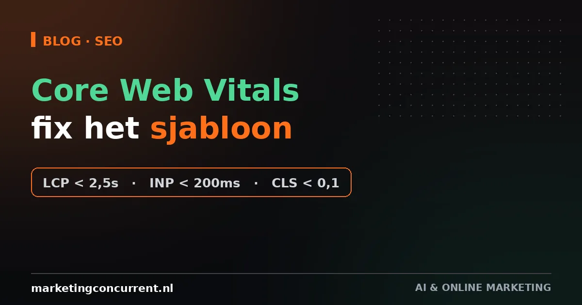 Core Web Vitals: fix het sjabloon, niet de pagina